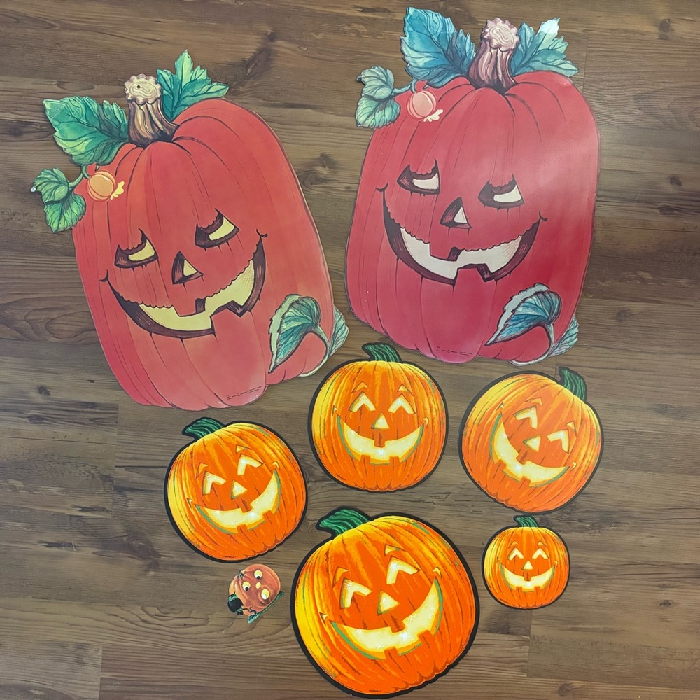 Vintage Amscan Die Cut Pumpkins Various Sizes & Condition